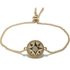 🎉NWT Full Circle Adjustable Slide Bead Box Chain Sunstone Gemstone Bracelet